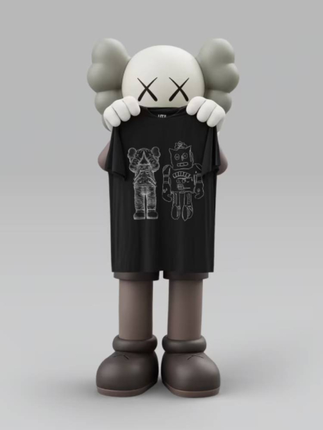 Футболка UNIQLO KAWS + Warhol UT Graphic с принтом 1159840394 (Черный S)