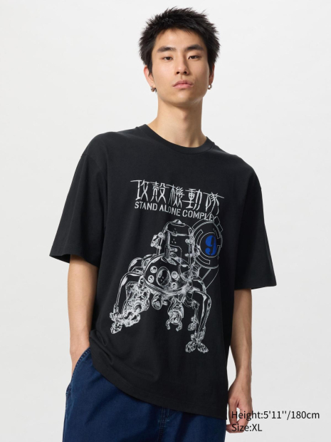 Футболка UNIQLO SF Anime UT Graphic с принтом Ghost In The Shell 1159840397 (Черный XS)