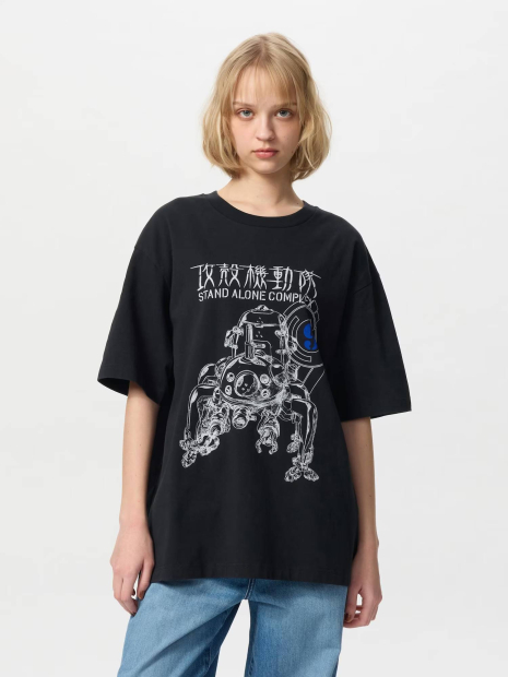 Футболка UNIQLO SF Anime UT Graphic с принтом Ghost In The Shell 1159840397 (Черный XS)