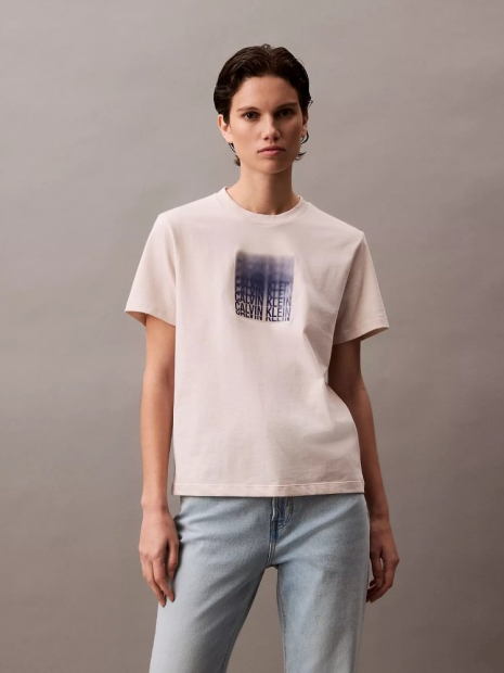 Женская футболка Calvin Klein с логотипом 1159840497 (Бежевый XS)