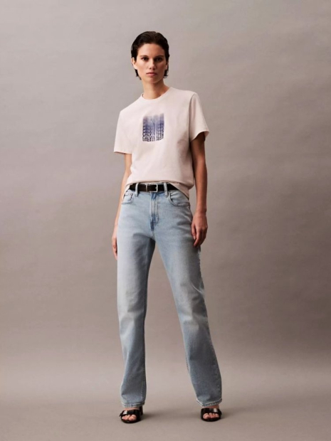Женская футболка Calvin Klein с логотипом 1159840497 (Бежевый XS)