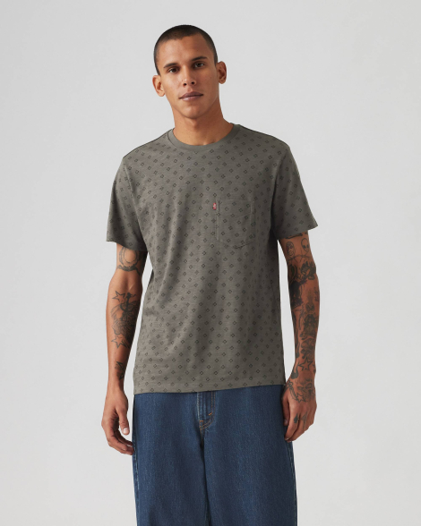 Футболка мужская Levi's с принтом 1159840736 (Серый M)