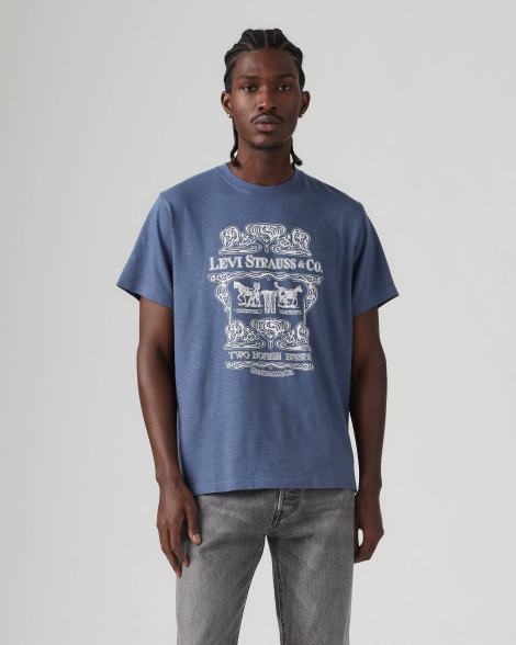 Футболка мужская Levi's с принтом 1159840738 (Синий M)