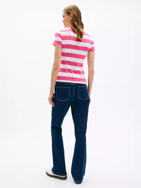 Женская футболка Tommy Hilfiger в полоску 1159840786 (Розовый XL)