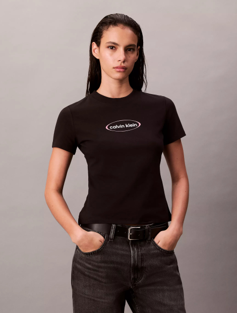 Женская футболка Calvin Klein с логотипом 1159840800 (Черный M)