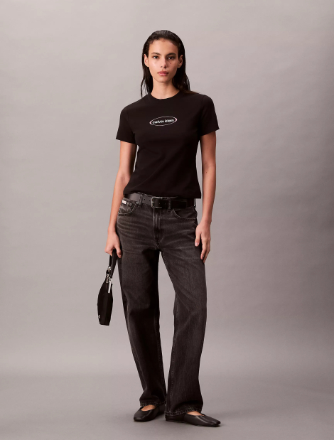 Женская футболка Calvin Klein с логотипом 1159840800 (Черный M)