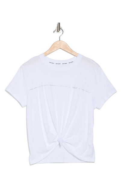 Женская футболка DKNY со стразами 1159840911 (Белый L)