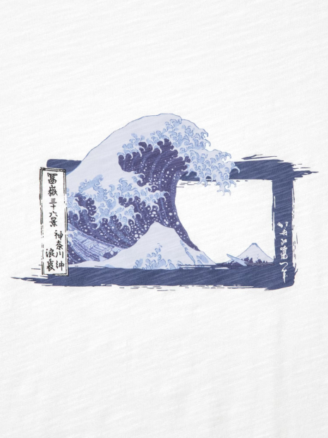 Футболка UKIYO-E від UNIQLO з принтом 1159841041 (Білий L)
