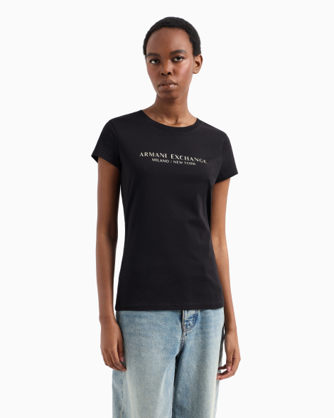 Женская футболка Armani Exchange с логотипом 1159841431 (Черный XXL)