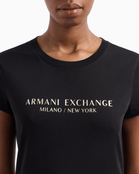 Женская футболка Armani Exchange с логотипом 1159841431 (Черный XXL)