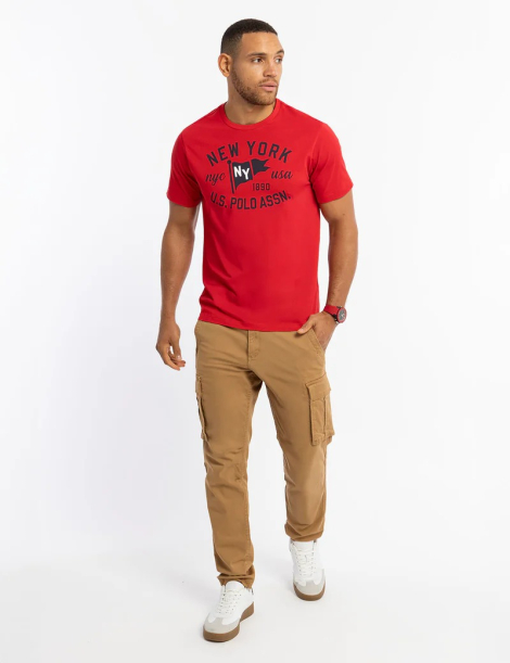Мужская футболка U.S. Polo Assn с принтом 1159841566 (Красный XXL)