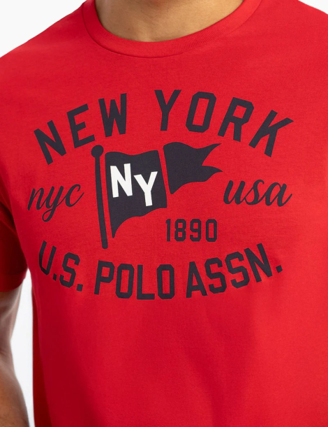 Мужская футболка U.S. Polo Assn с принтом 1159841566 (Красный XXL)