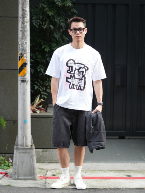 Футболка UNIQLO с принтом Keith Haring 1159841655 (Белый XL)