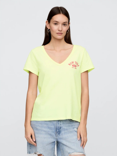 Женская футболка GAP с логотипом 1159842363 (Желтый XL)