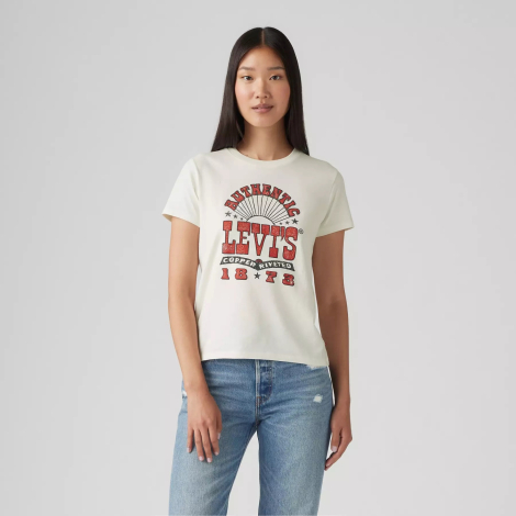 Женская футболка Levi's с принтом 1159842687 (Молочный S)