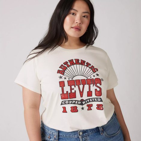 Женская футболка Levi's с принтом 1159842687 (Молочный S)