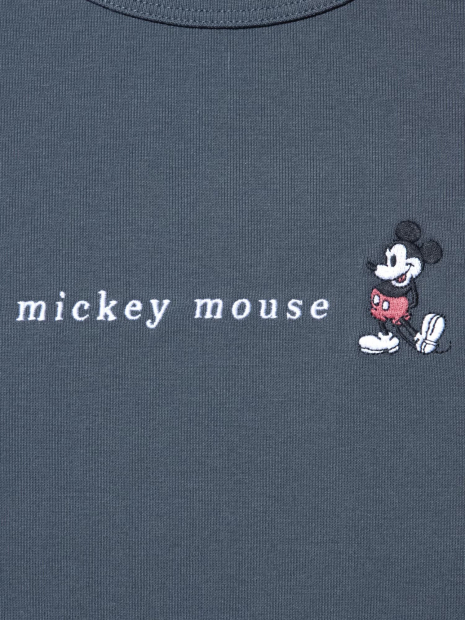 Футболка UNIQLO с вышивкой Mickey Mouse 1159842705 (Серый M)