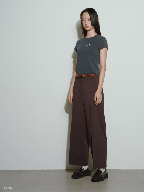 Футболка UNIQLO с вышивкой Mickey Mouse 1159842705 (Серый M)