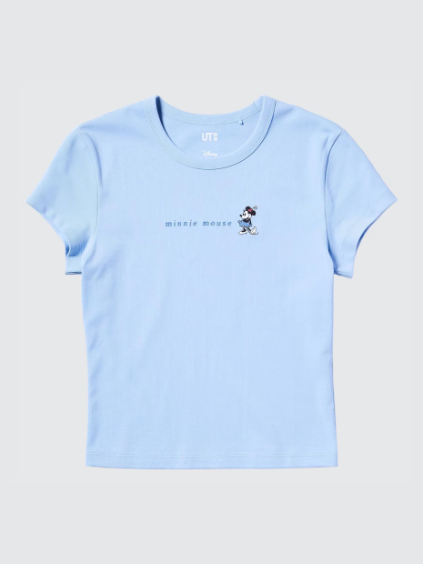 Футболка UNIQLO с вышивкой Mickey Mouse 1159842709 (Голубой M)