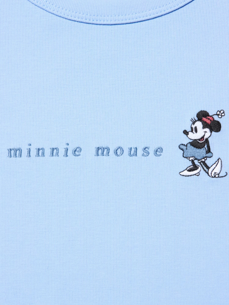 Футболка UNIQLO с вышивкой Mickey Mouse 1159842709 (Голубой M)