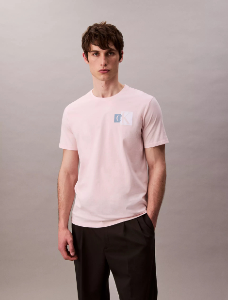 Мужская стильная футболка Calvin Klein 1159842797 (Розовый M)