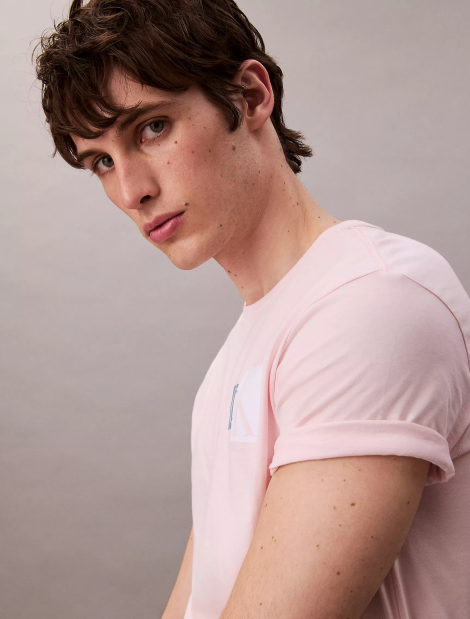 Мужская стильная футболка Calvin Klein 1159842797 (Розовый M)