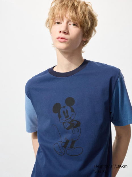 Футболка Disney in Blue UNIQLO с рисунком 1159842880 (Синий XXL)