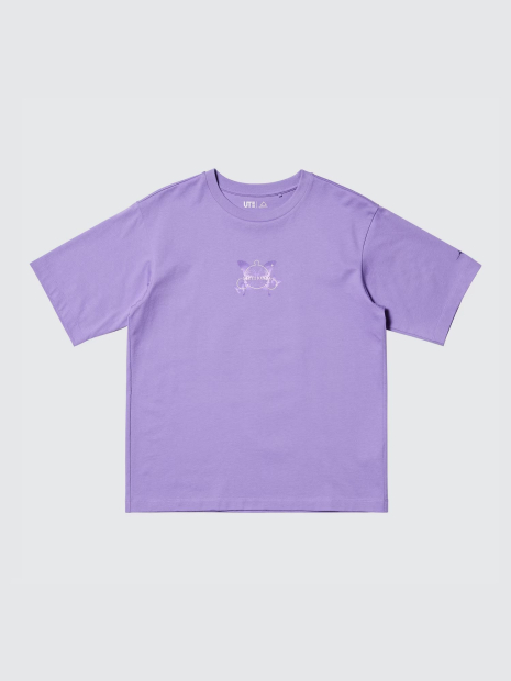 Футболка POP MART SKULLPANDA UNIQLO з принтом 1159843465 (Бузковий XS)