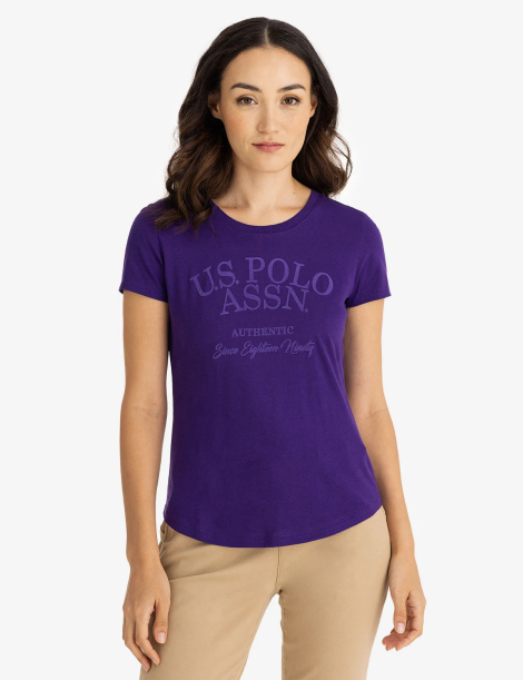 Женская футболка U.S. Polo Assn с логотипом 1159843470 (Фиолетовый S)