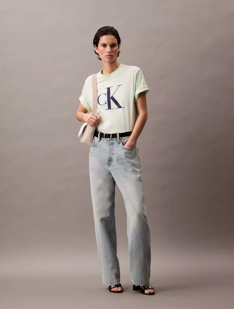 Женская футболка Calvin Klein с логотипом 1159843516 (Зеленый M)