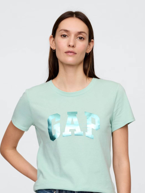 Женская футболка GAP с логотипом 1159843725 (Зеленый M)