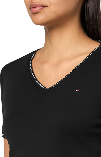 Жіноча футболка Tommy Hilfiger зі стразами 1159843808 (Чорний XL)