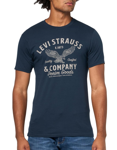 Футболка мужская Levi's с принтом 1159843850 (Синий M)