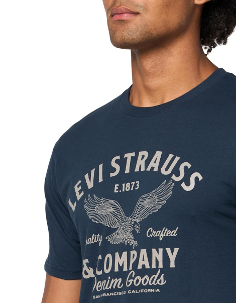 Футболка мужская Levi's с принтом 1159843850 (Синий M)