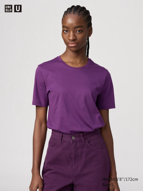 Футболка женская Supima UNIQLO 1159844182 (Фиолетовый M)