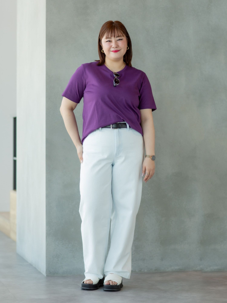 Футболка жіноча Supima UNIQLO 1159844182 (Фіолетовий M)