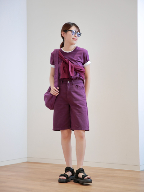 Футболка жіноча Supima UNIQLO 1159844182 (Фіолетовий M)