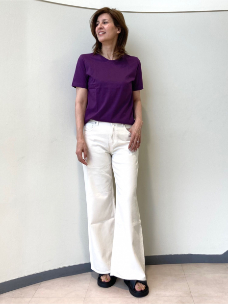 Футболка жіноча Supima UNIQLO 1159844182 (Фіолетовий M)