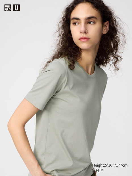 Футболка жіноча Supima UNIQLO 1159844212 (Зелений S)