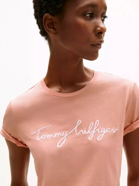 Жіноча футболка Tommy Hilfiger з логотипом 1159844345 (Рожевий S)