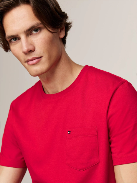 Мужская футболка Tommy Hilfiger с карманом 1159844364 (Красный L)