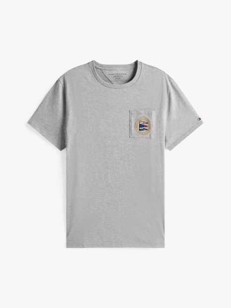 Мужская футболка Tommy Hilfiger с карманом 1159844366 (Серый L)