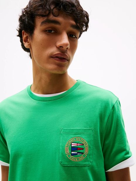 Мужская футболка Tommy Hilfiger с карманом 1159844366 (Серый L) 1159844371 (Зеленый XL)