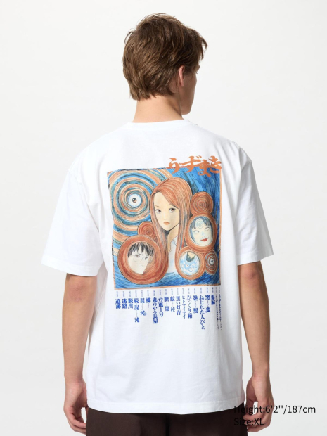Футболка UZUMAKI UT Graphic UNIQLO с принтом аниме манга 1159844392 (Белый XS)