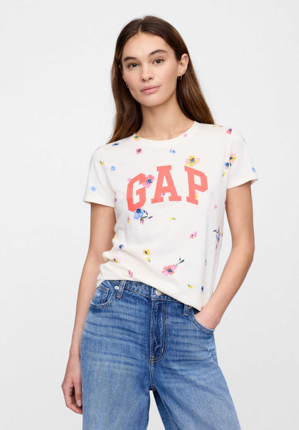 Жіноча футболка GAP з логотипом 1159844458 (Молочний M)