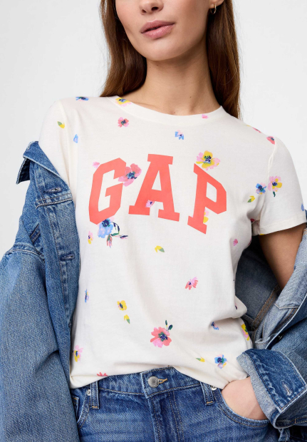 Жіноча футболка GAP з логотипом 1159844458 (Молочний M)