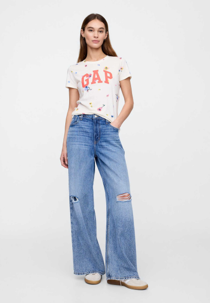 Жіноча футболка GAP з логотипом 1159844458 (Молочний M)