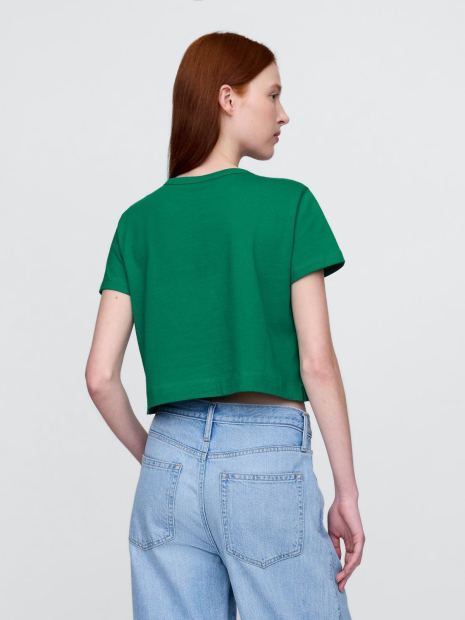 Жіноча укорочена футболка GAP з логотипом 1159845205 (Зелений XXL)