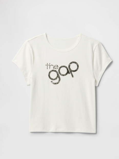 Жіноча укорочена футболка GAP з логотипом 1159844705 (Білий XS)