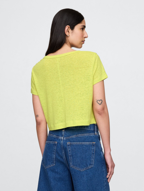 Женская однотонная футболка GAP 1159844860 (Зеленый XS)